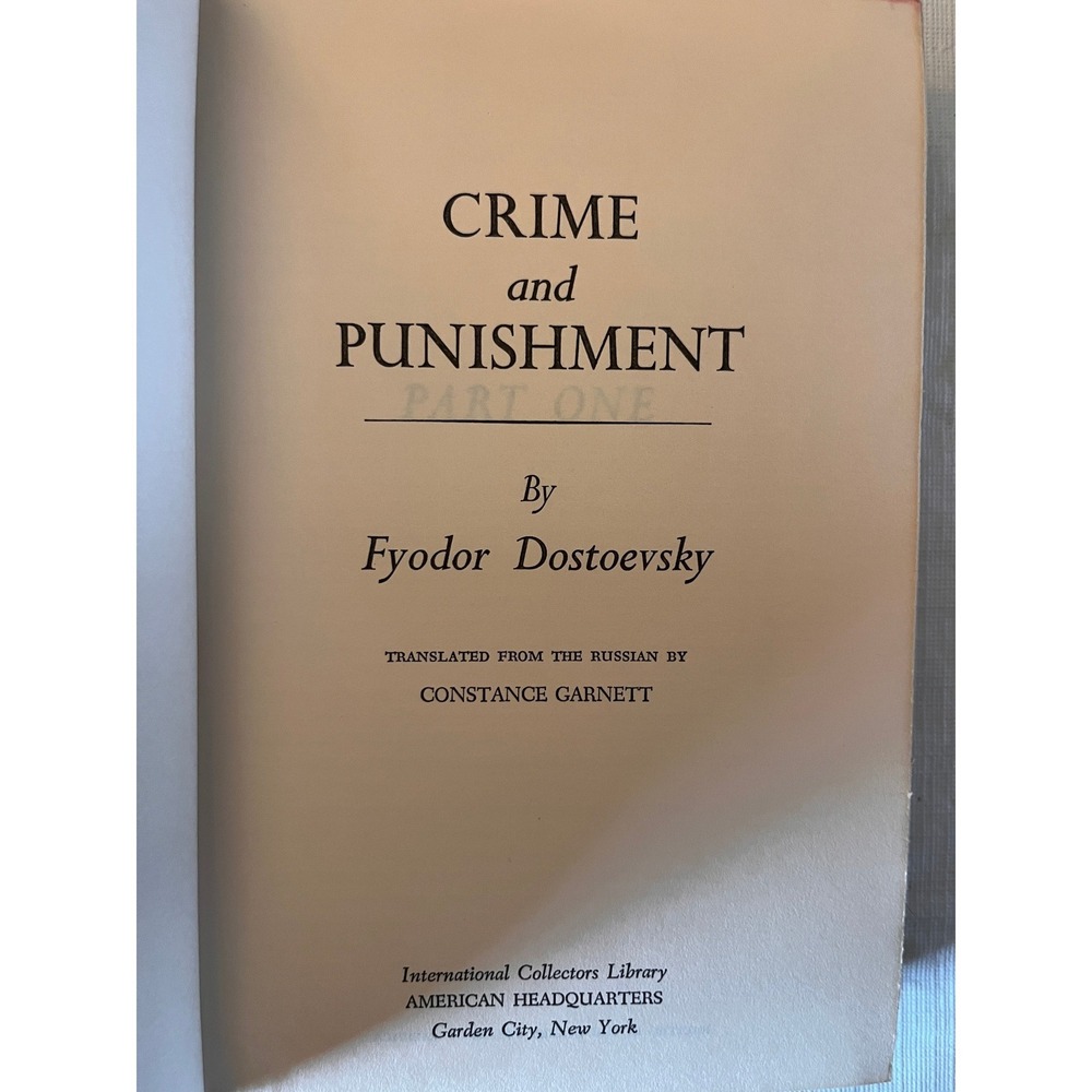 Crime and Punishment Fyodor Dostoevsky International Collectors Library Red Gold